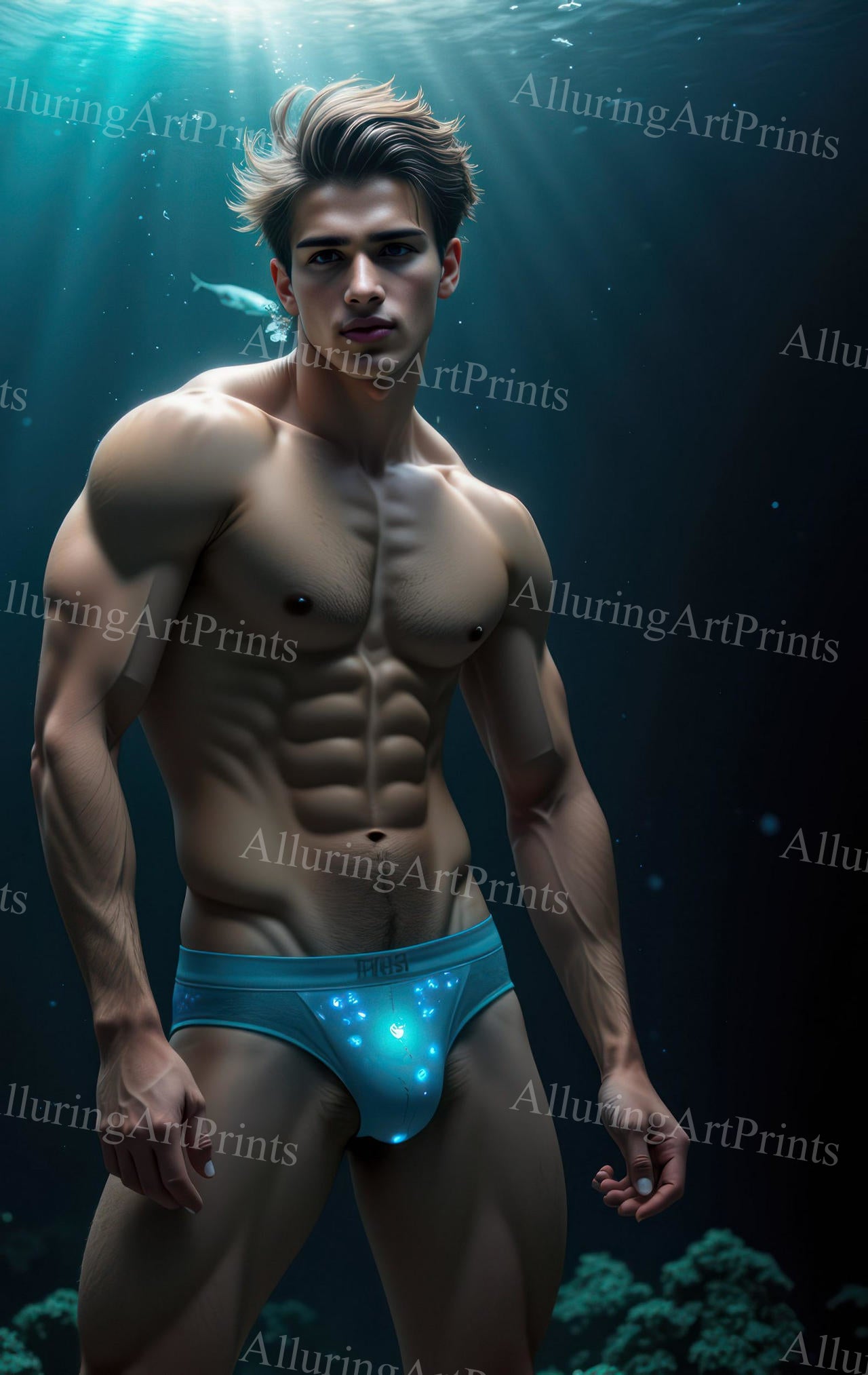 Male Model Muscular Digital Art AI Fantasy - 657C