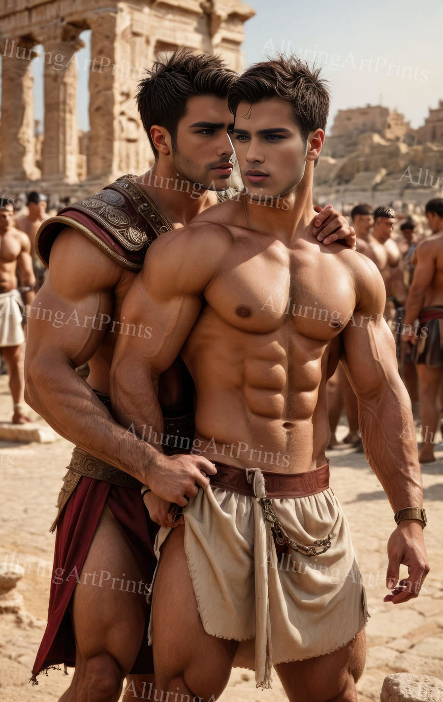 Male Models Muscular Beefcake Digital Art AI Fantasy - 678C