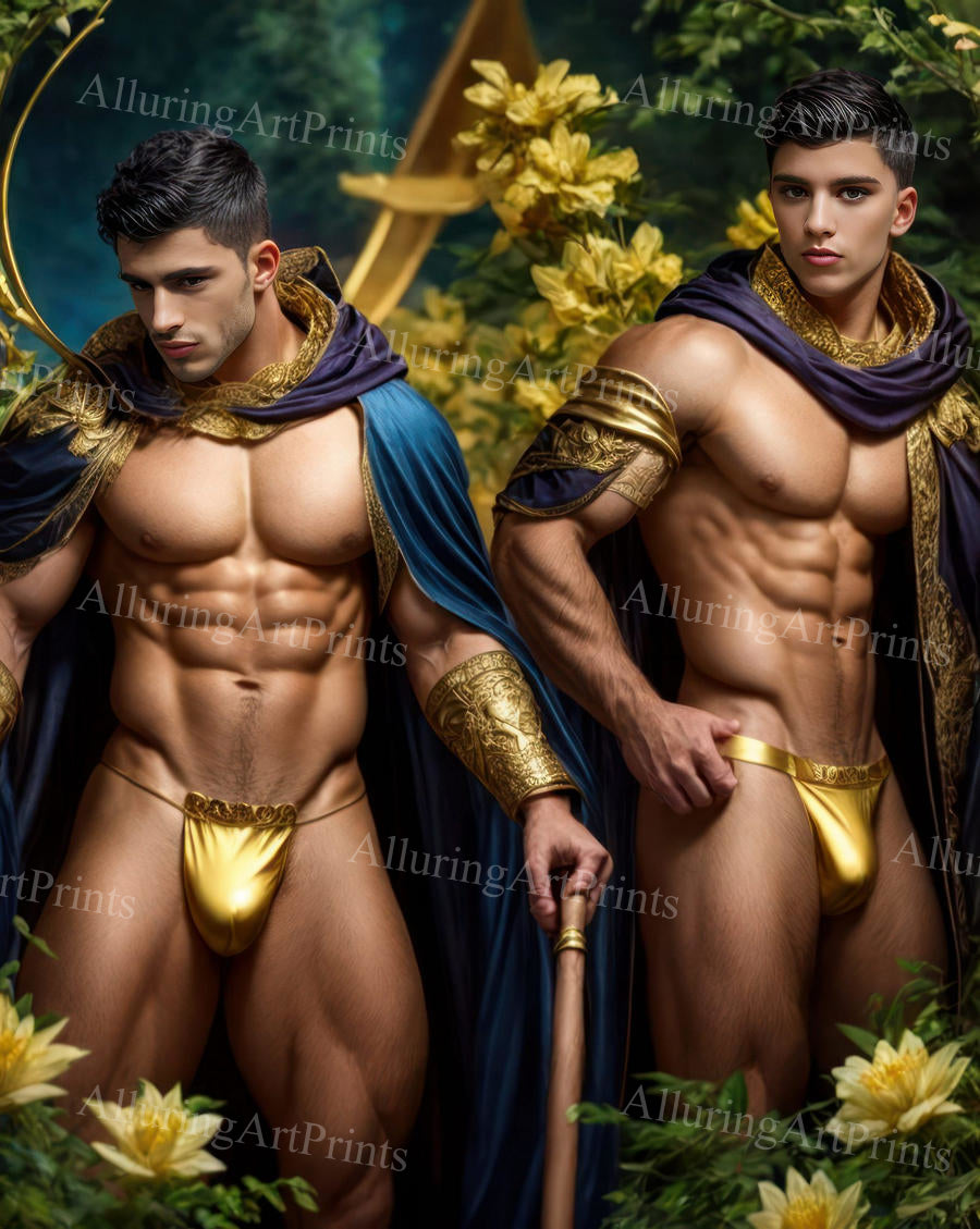 Male Models Muscular Beefcake Digital Art AI Fantasy - 691C