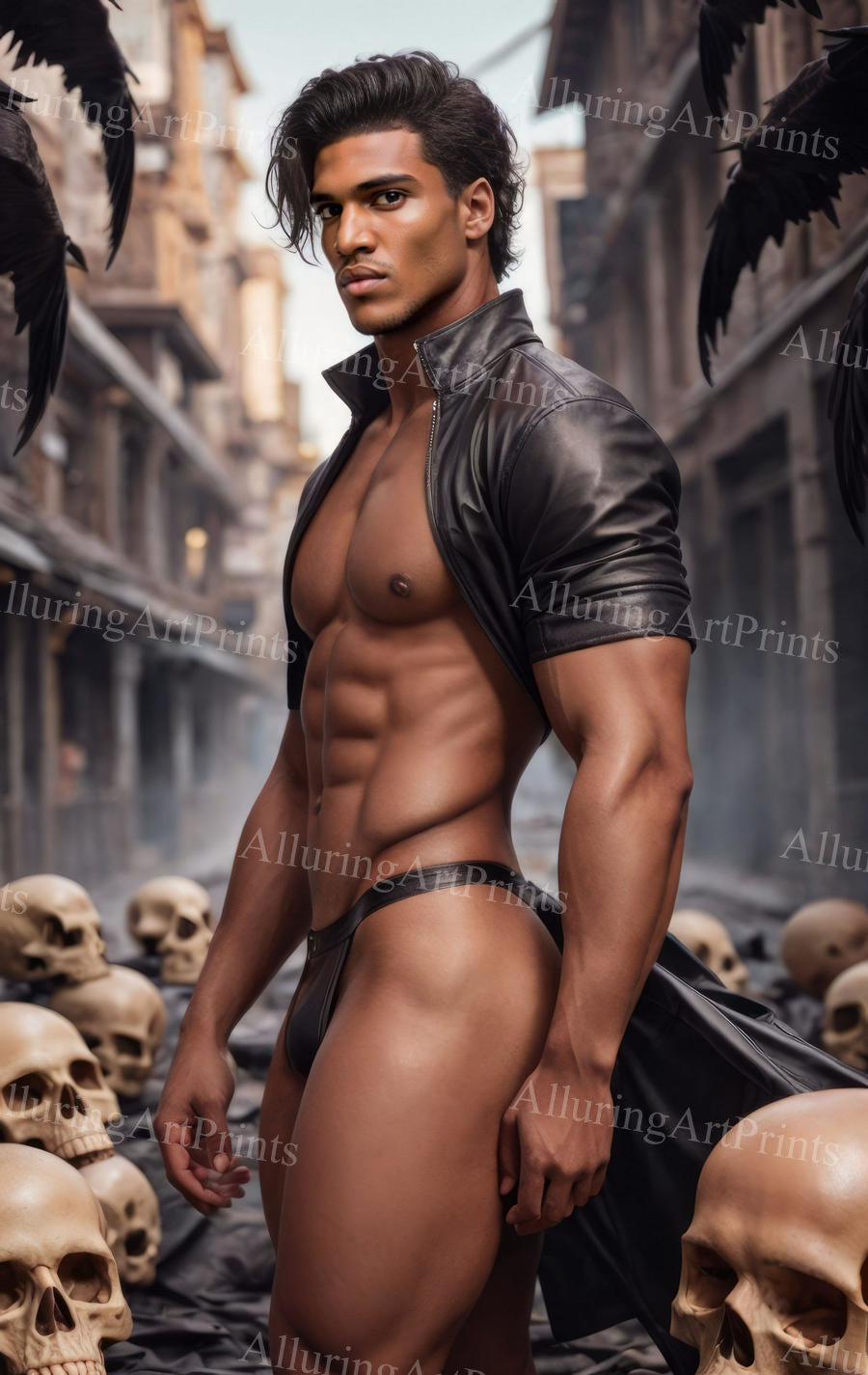 Male Model Muscular Beefcake Buns Digital Art AI Fantasy - 693C