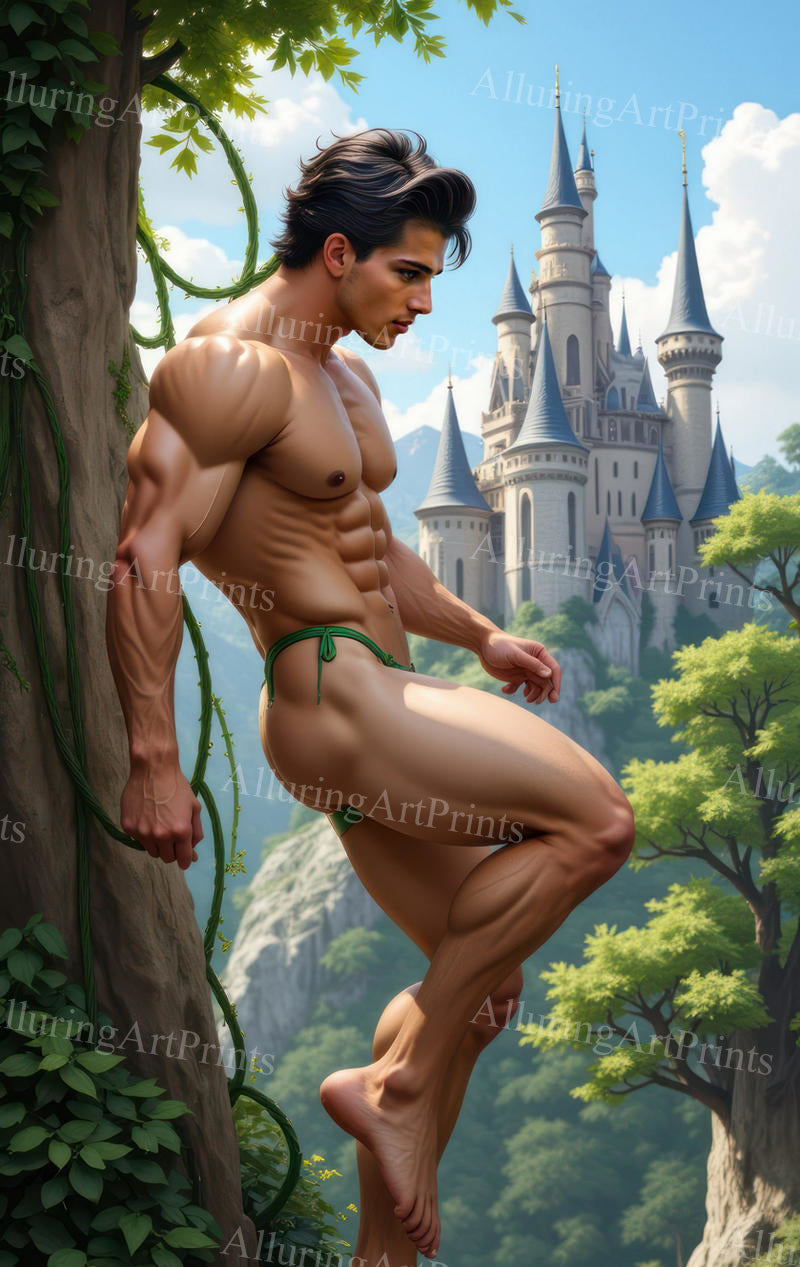 Male Model Muscular Beefcake Digital Art AI Fantasy - 704C