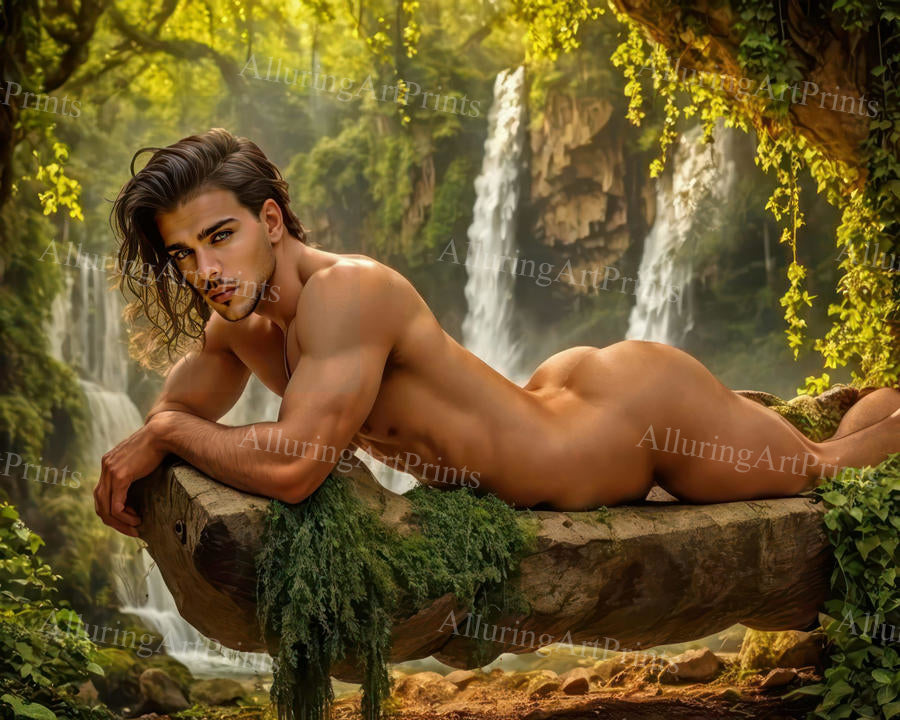 Male Model Muscular Buns Digital Art AI Fantasy - 713C