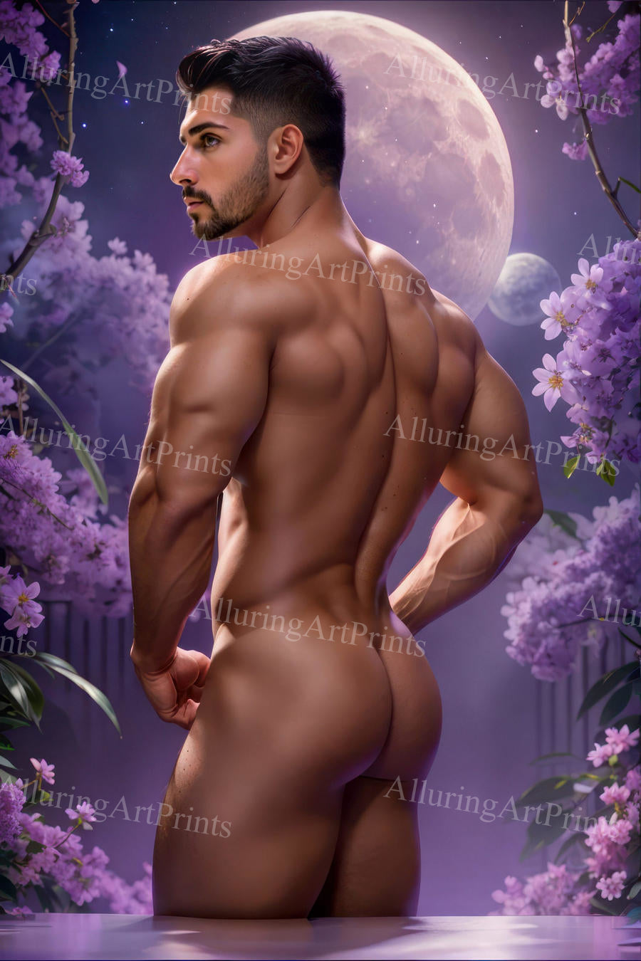 Male Model Muscular Buns Digital Art AI Fantasy - 726C