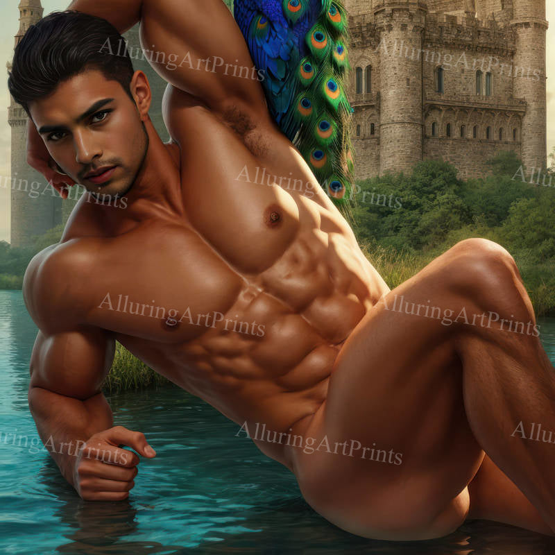 Male Model Muscular Digital Art AI Fantasy - 750C