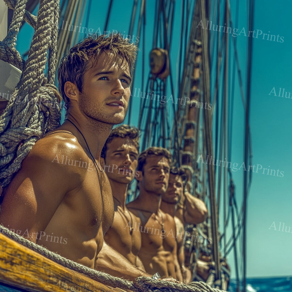 Male Models Muscular College Digital Art AI Fantasy - 92C