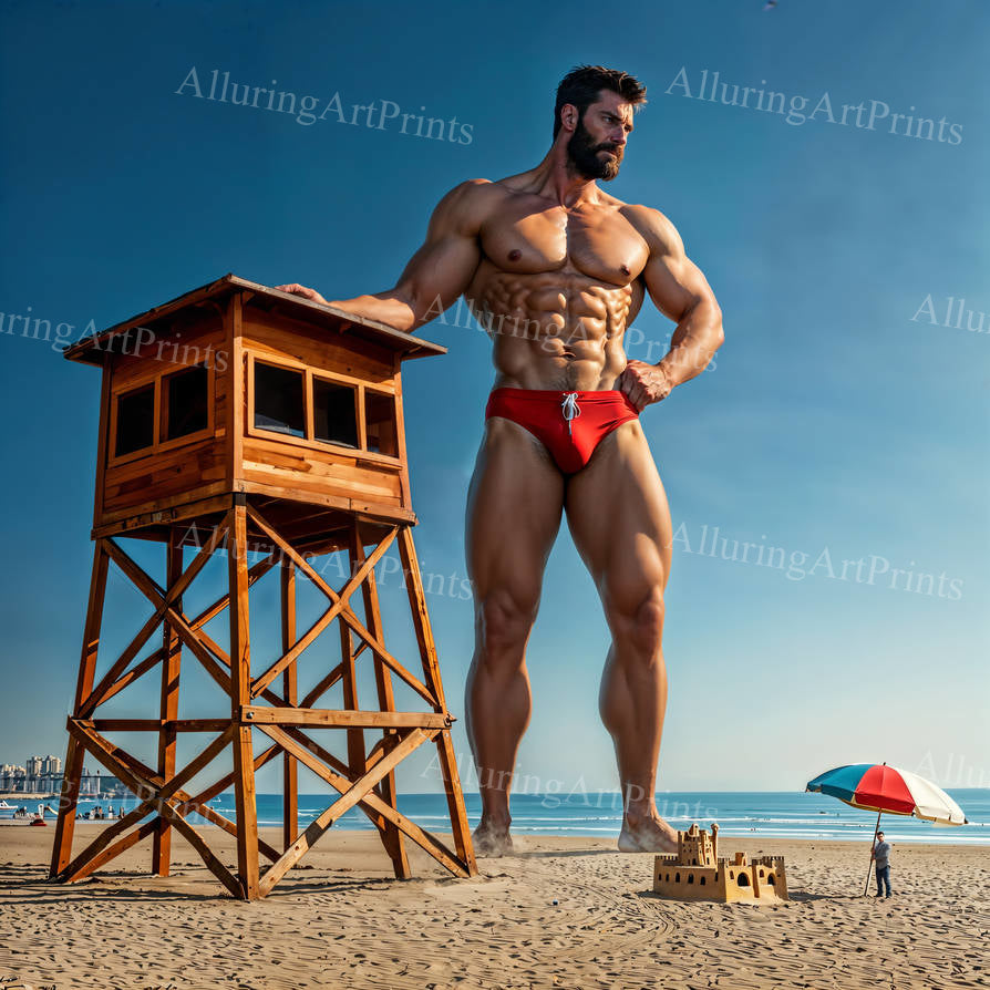 Male Model Muscular Digital Art AI Fantasy - 101D