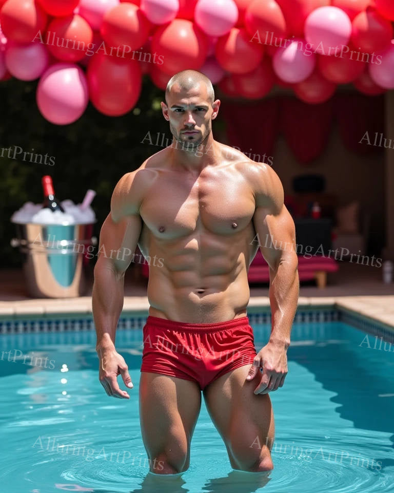 Male Model Muscular Digital Art AI Fantasy - 102D