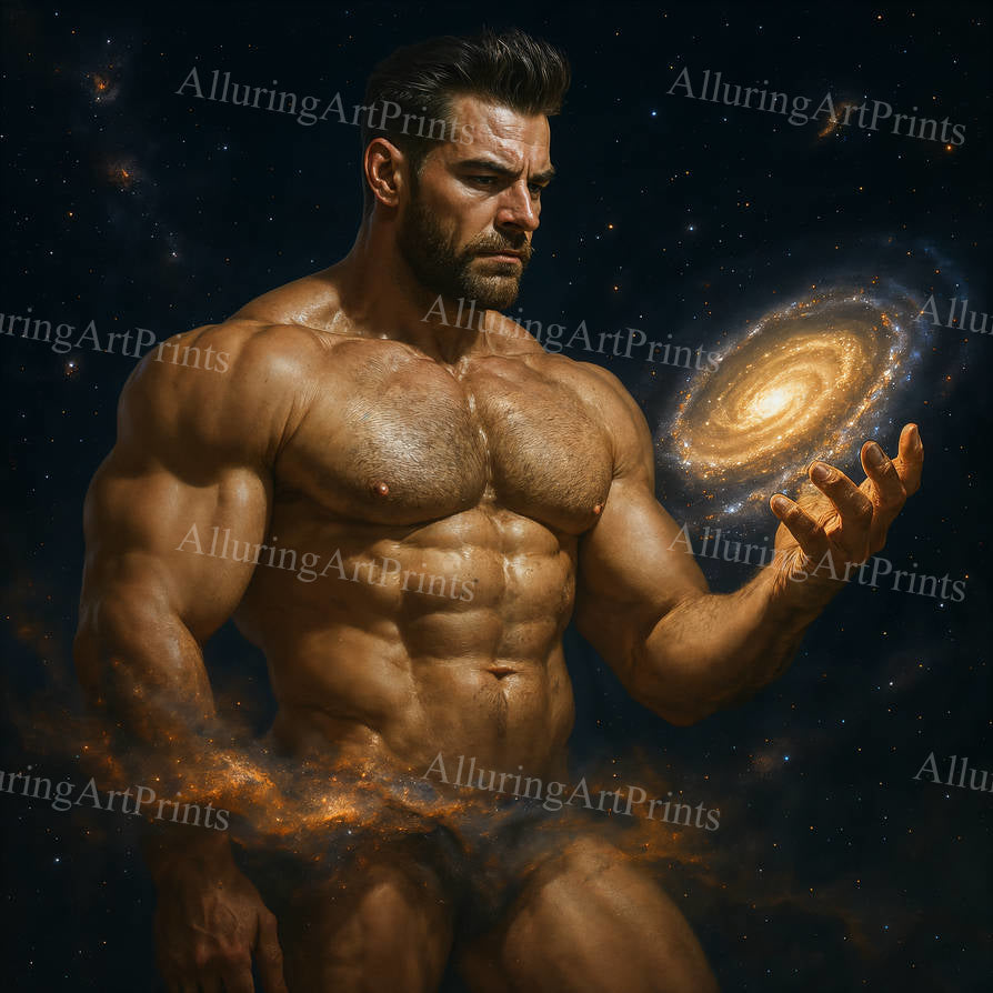 Male Model Muscular Digital Art AI Fantasy - 118D