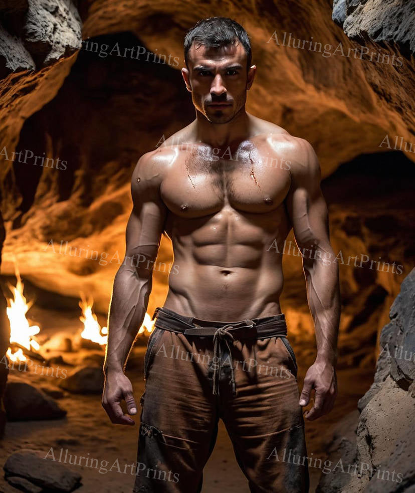 Male Model Muscular Digital Art AI Fantasy - 125D