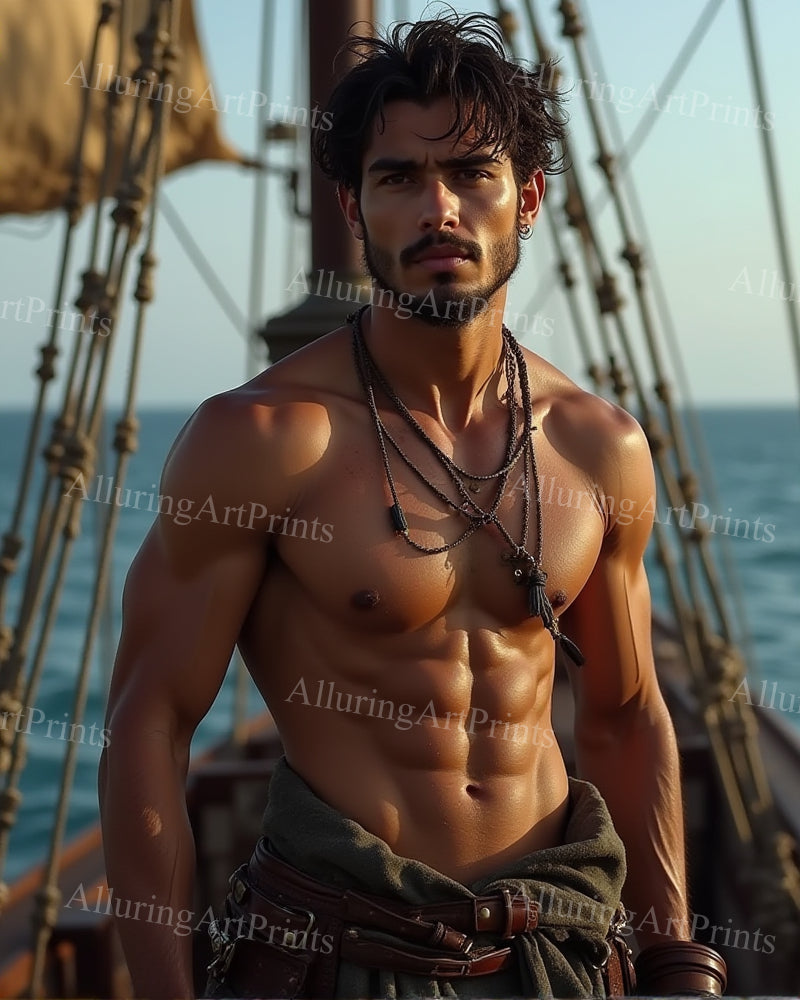Male Model Muscular Digital Art AI Fantasy - 13D