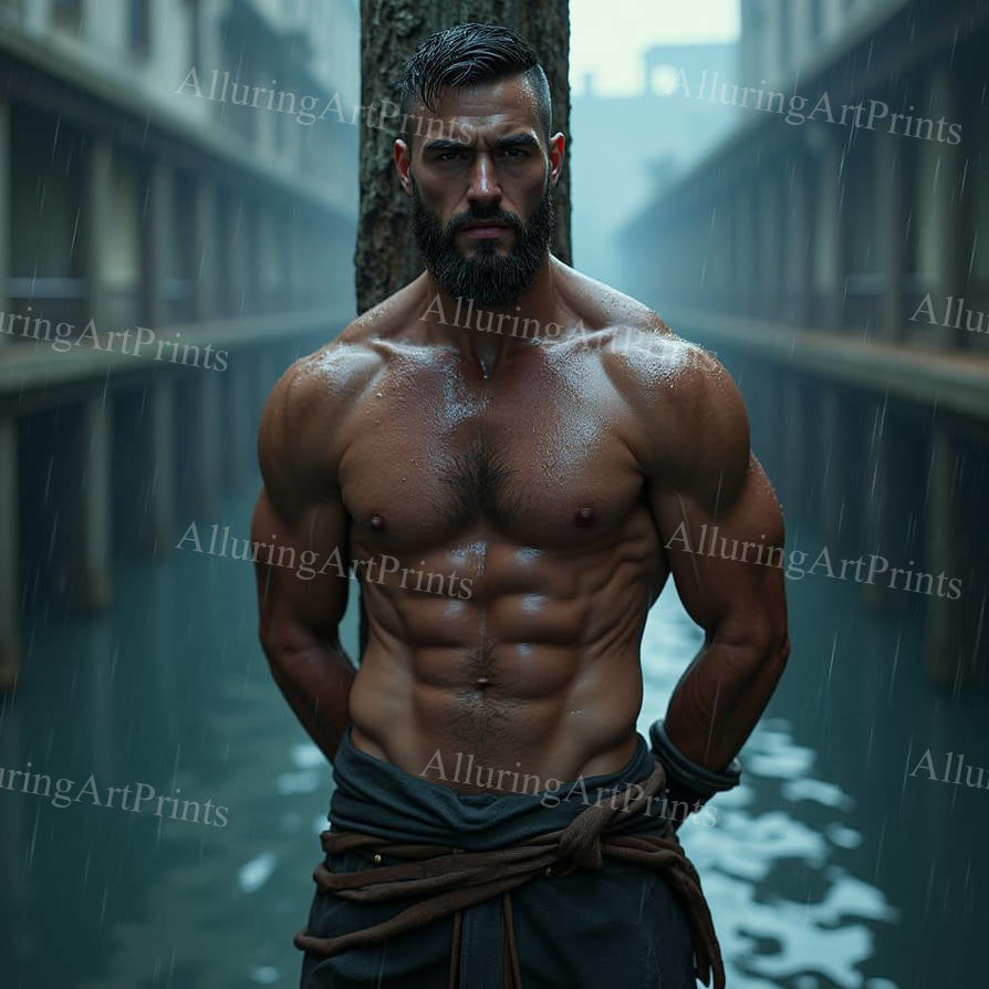 Male Model Muscular Digital Art AI Fantasy - 148D