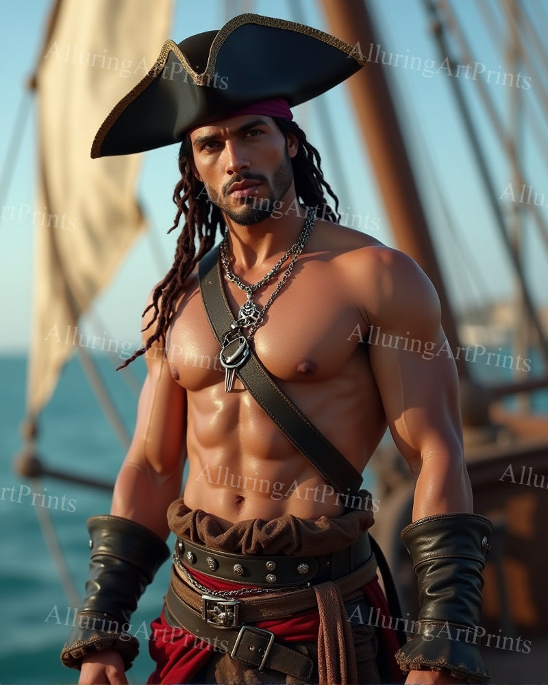 Male Model Muscular Digital Art AI Fantasy - 14D
