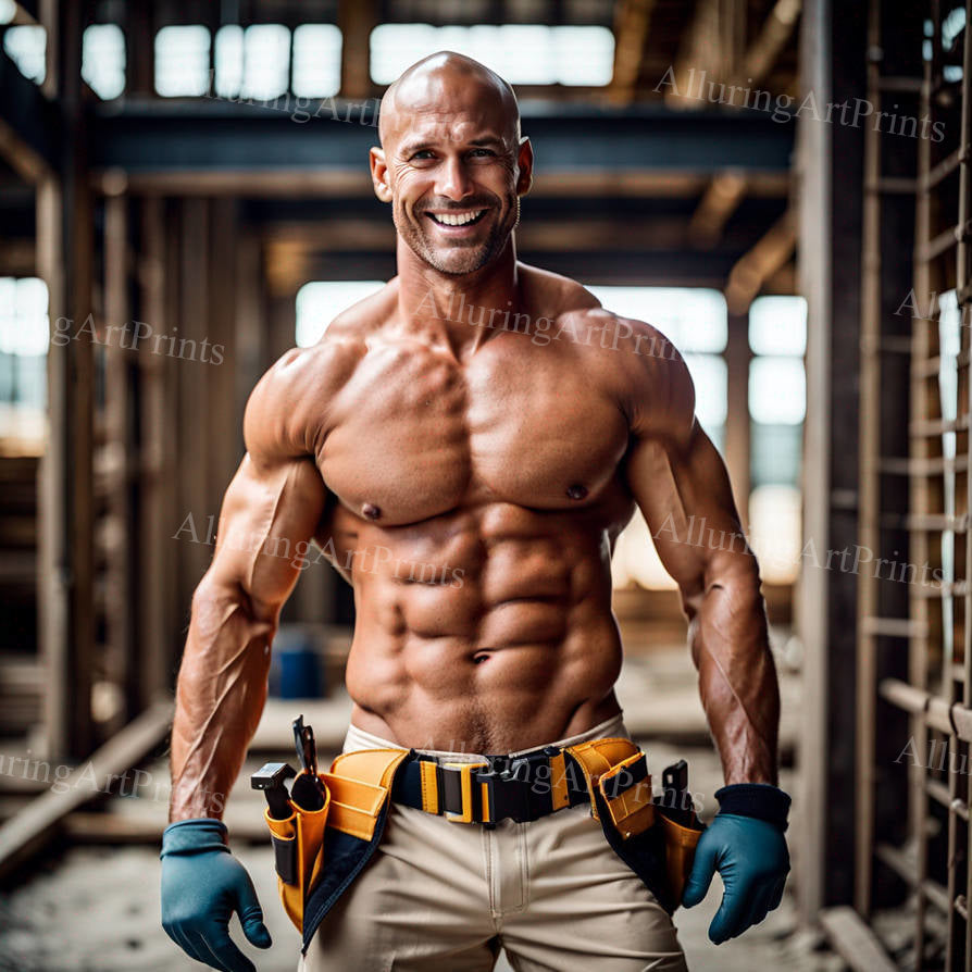 Male Model Muscular Digital Art AI Fantasy - 164D