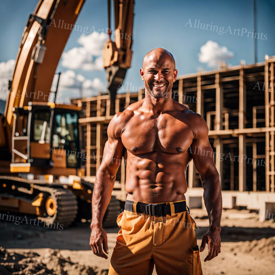 Male Model Muscular Digital Art AI Fantasy - 165D