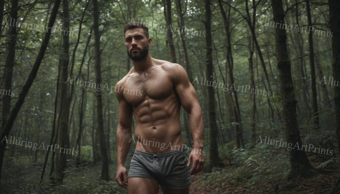 Male Model Muscular Digital Art AI Fantasy - 170D