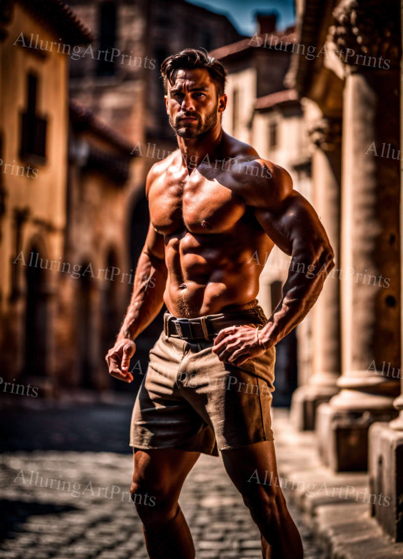 Male Model Muscular Digital Art AI Fantasy - 175D