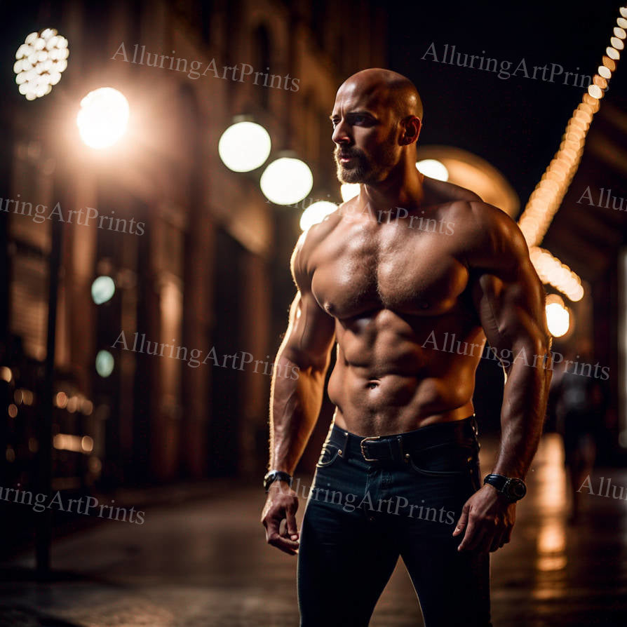 Male Model Muscular Digital Art AI Fantasy - 178D