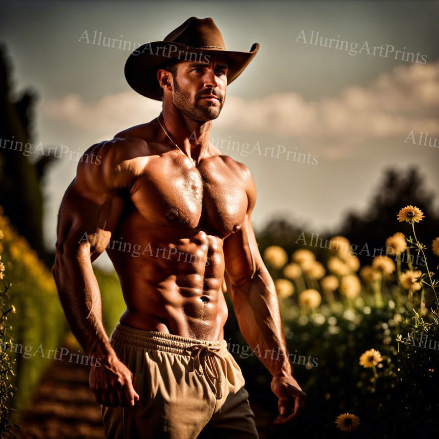 Male Model Muscular Digital Art AI Fantasy - 191D