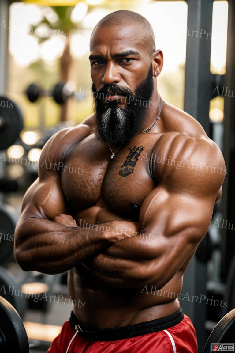 Male Model Muscular Digital Art AI Fantasy - 198D