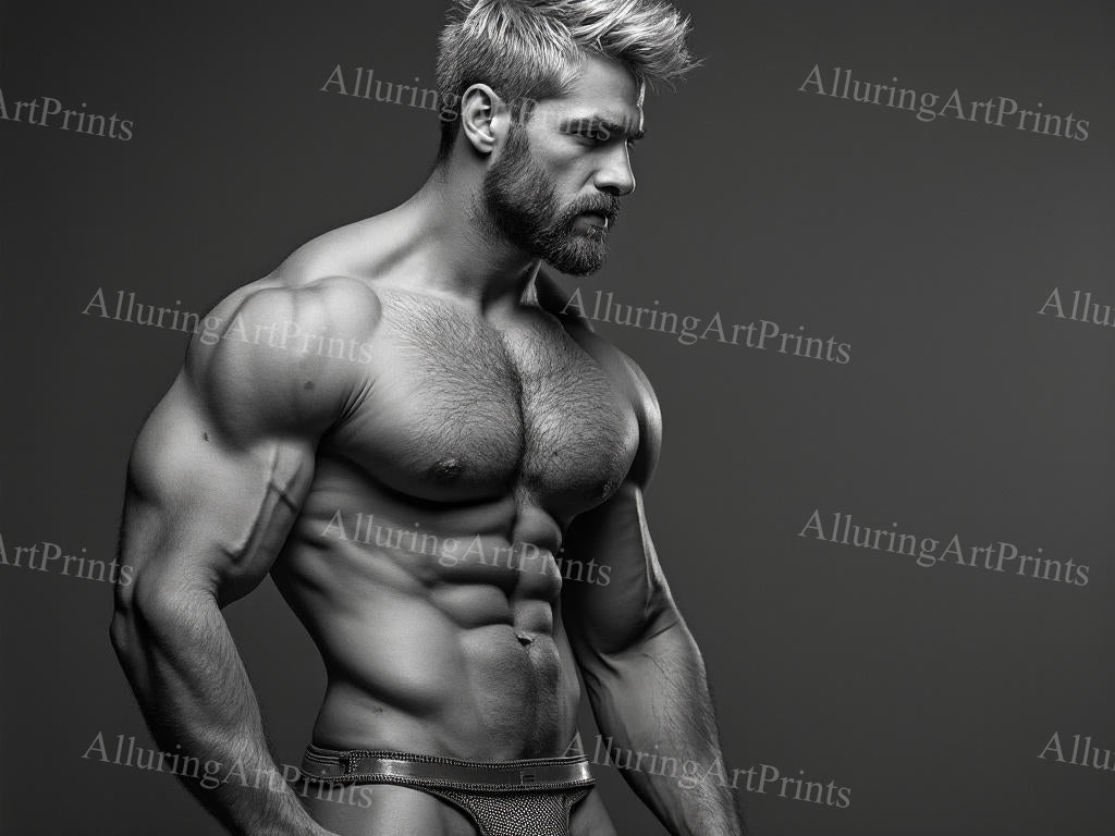 Male Model Muscular Digital Art AI Fantasy - 201D