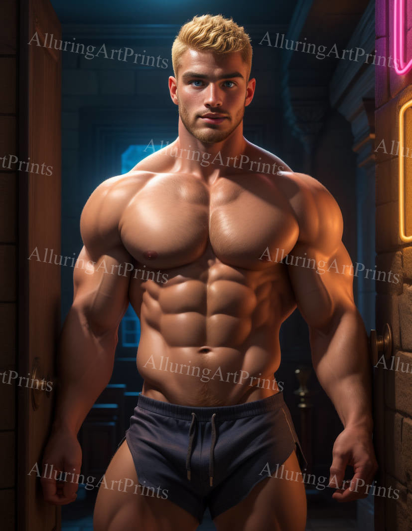 Male Model Muscular Digital Art AI Fantasy - 203D