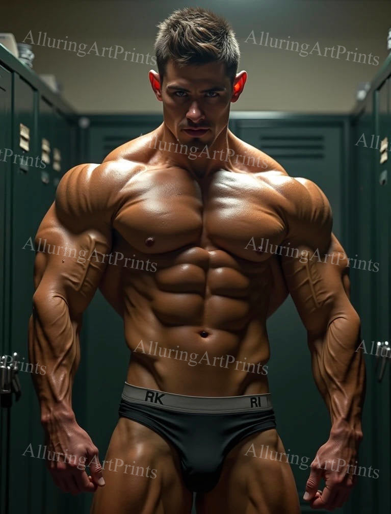Male Model Muscular Digital Art AI Fantasy - 206D