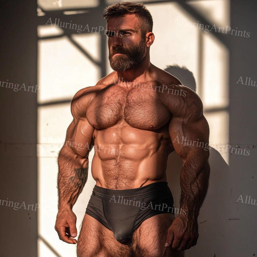 Male Model Muscular Digital Art AI Fantasy - 214D