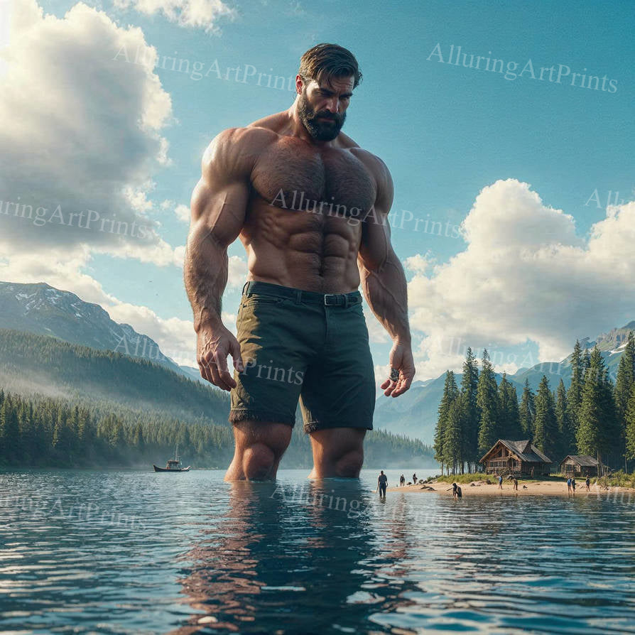 Male Model Muscular Digital Art AI Fantasy - 217D