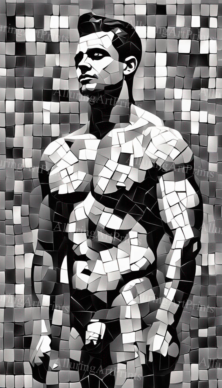 Male Model Muscular Digital Art AI Fantasy - 22D
