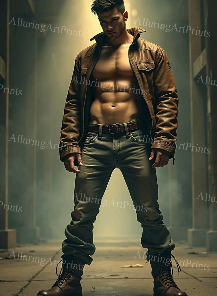 Male Model Muscular Digital Art AI Fantasy - 229D