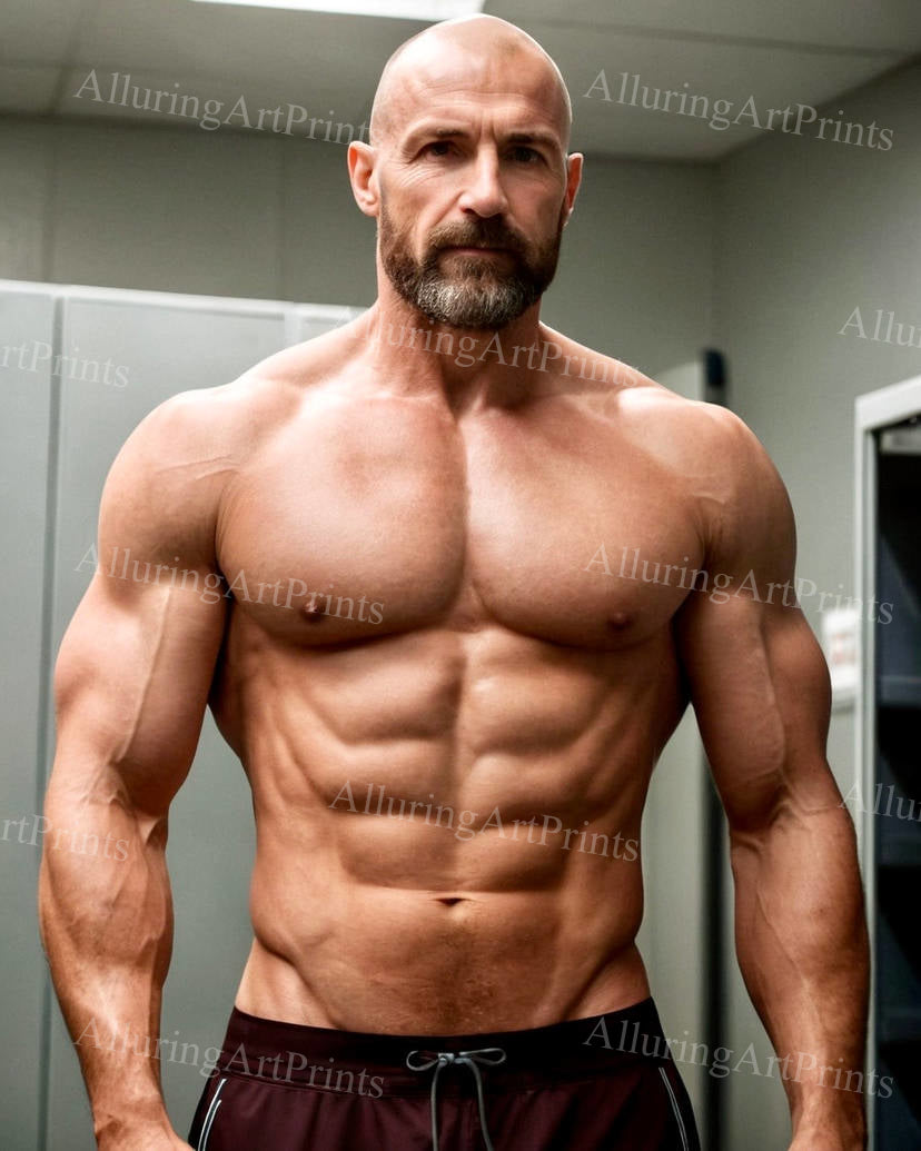 Male Model Muscular Digital Art AI Fantasy - 230D