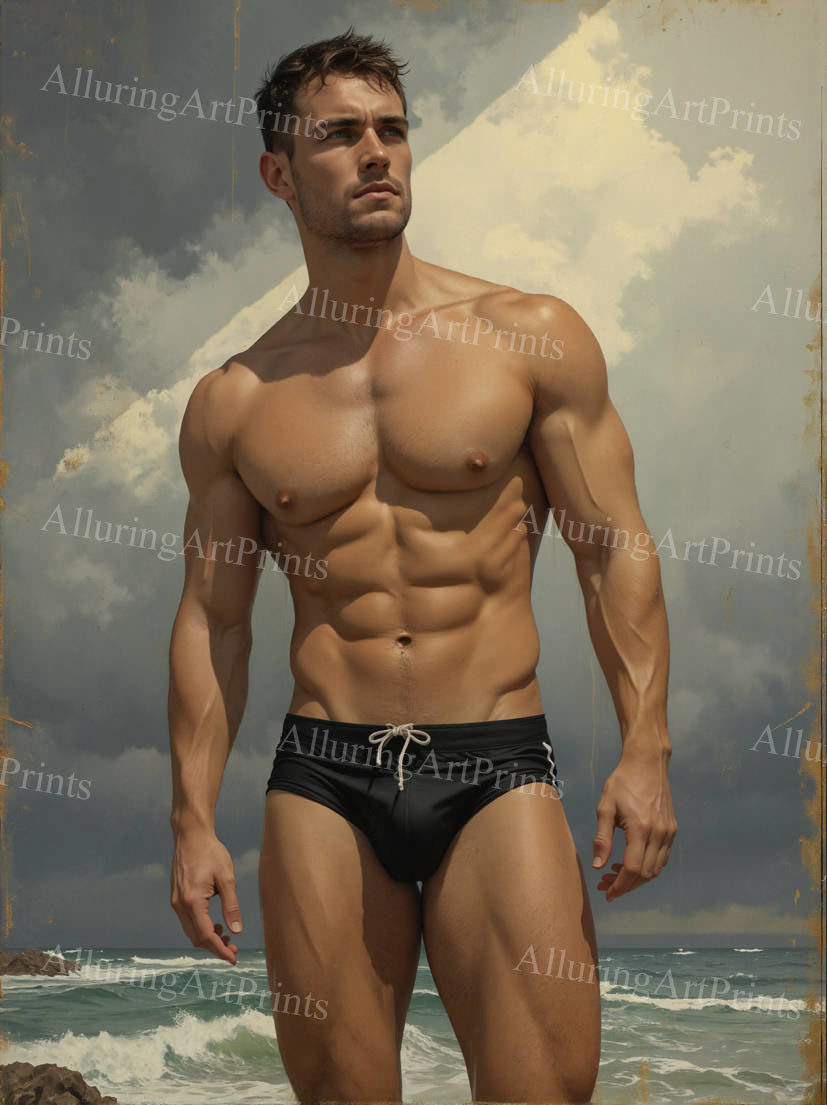 Male Model Muscular Digital Art AI Fantasy - 231D