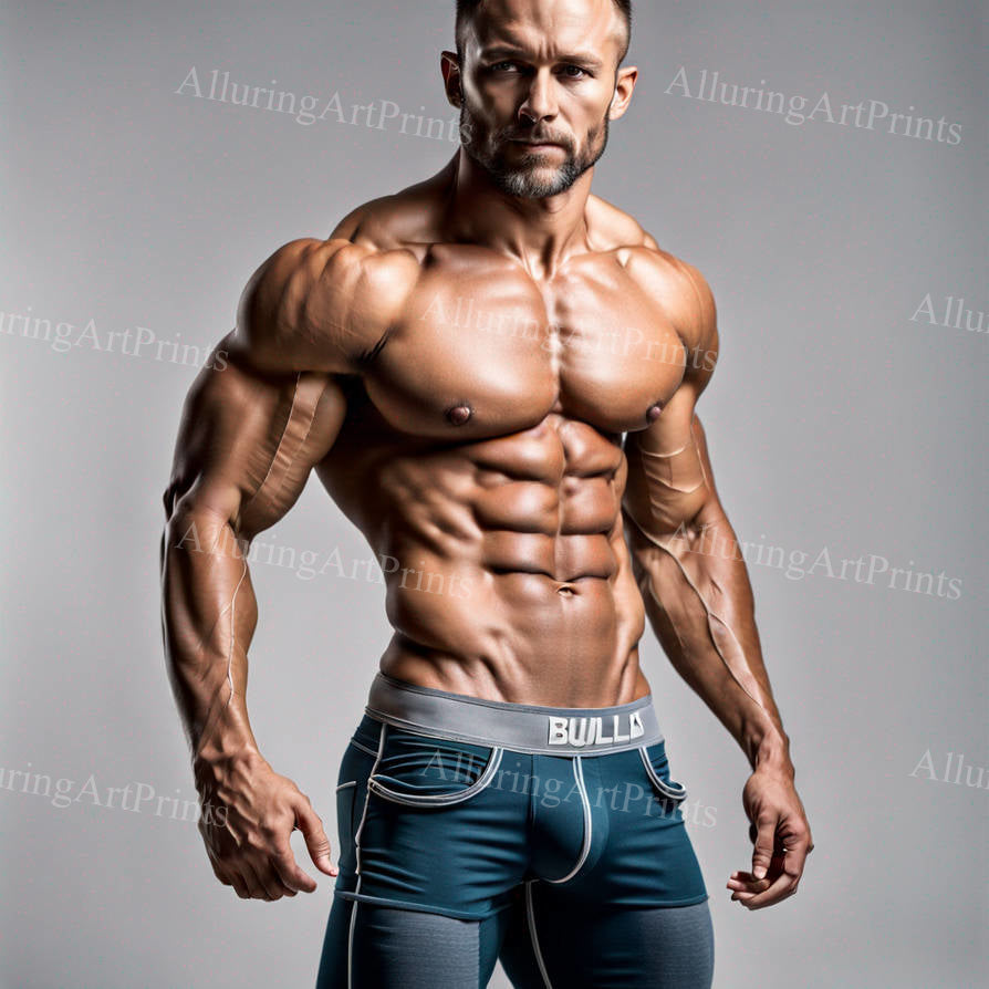 Male Model Muscular Digital Art AI Fantasy - 242D