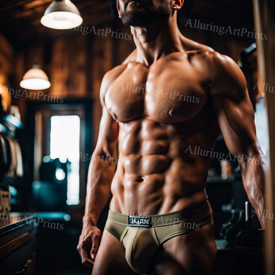 Male Model Muscular Digital Art AI Fantasy - 243D