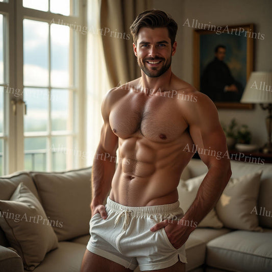 Male Model Muscular Digital Art AI Fantasy - 249D