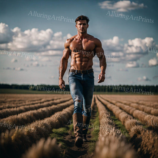 Male Model Muscular Digital Art AI Fantasy - 252D