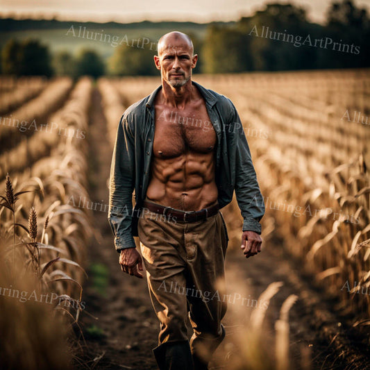 Male Model Muscular Digital Art AI Fantasy - 269D