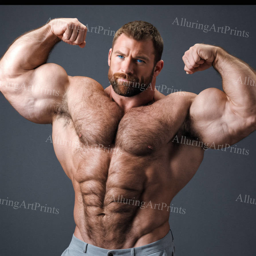 Male Model Muscular Digital Art AI Fantasy - 285D