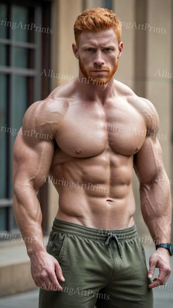 Male Model Muscular Digital Art AI Fantasy - 288D