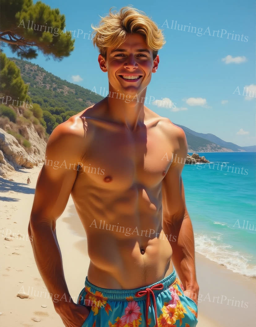 Male Model Muscular Digital Art AI Fantasy - 295D