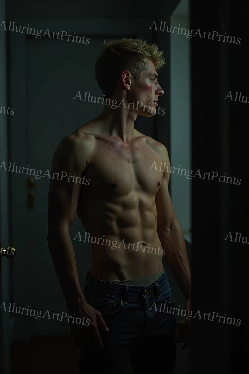 Male Model Muscular Digital Art AI Fantasy - 297D