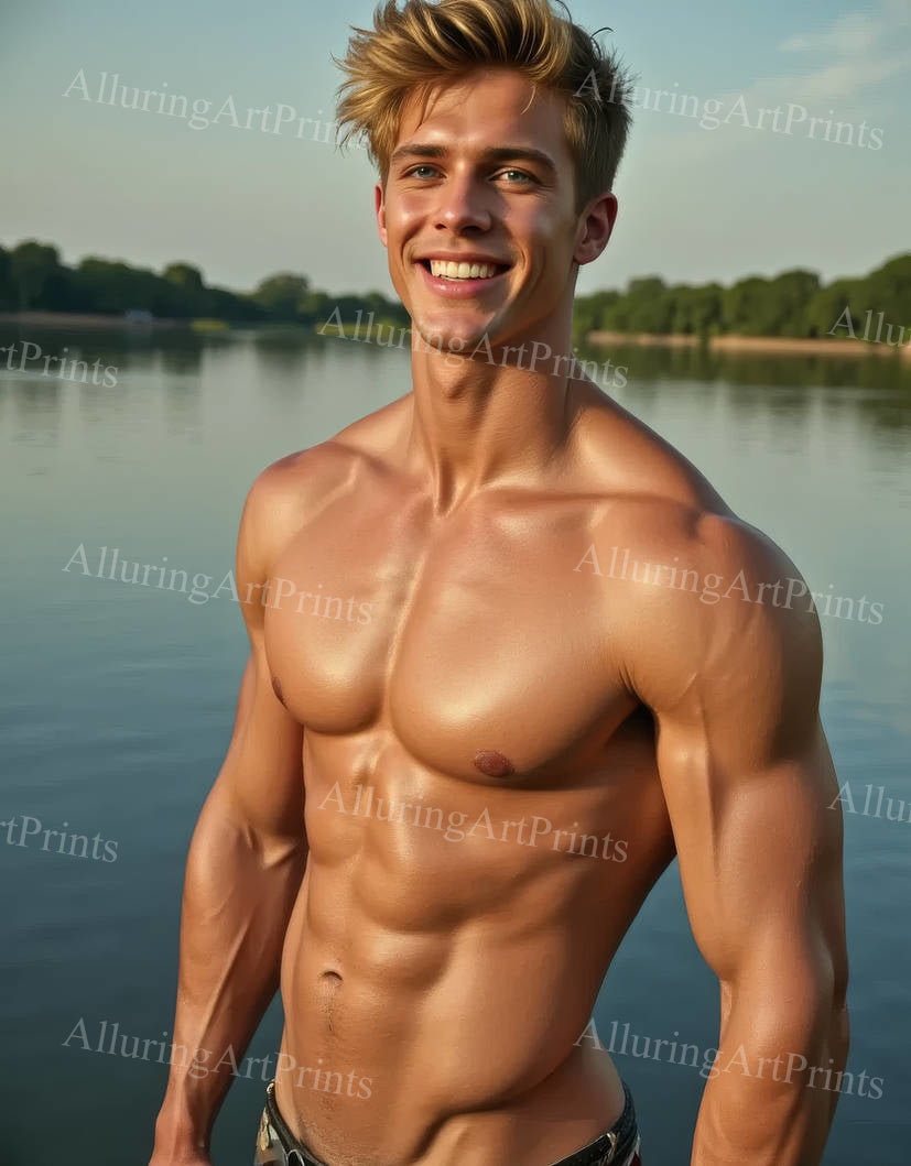Male Model Muscular Digital Art AI Fantasy - 299D