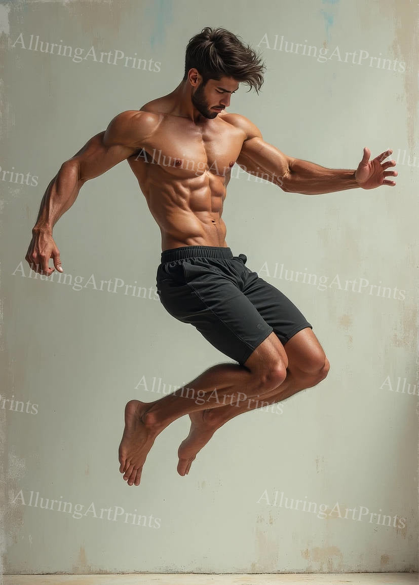 Male Model Muscular Digital Art AI Fantasy - 304D