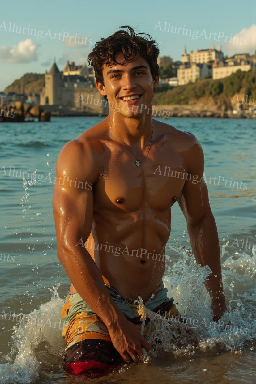 Male Model Muscular Digital Art AI Fantasy - 310D