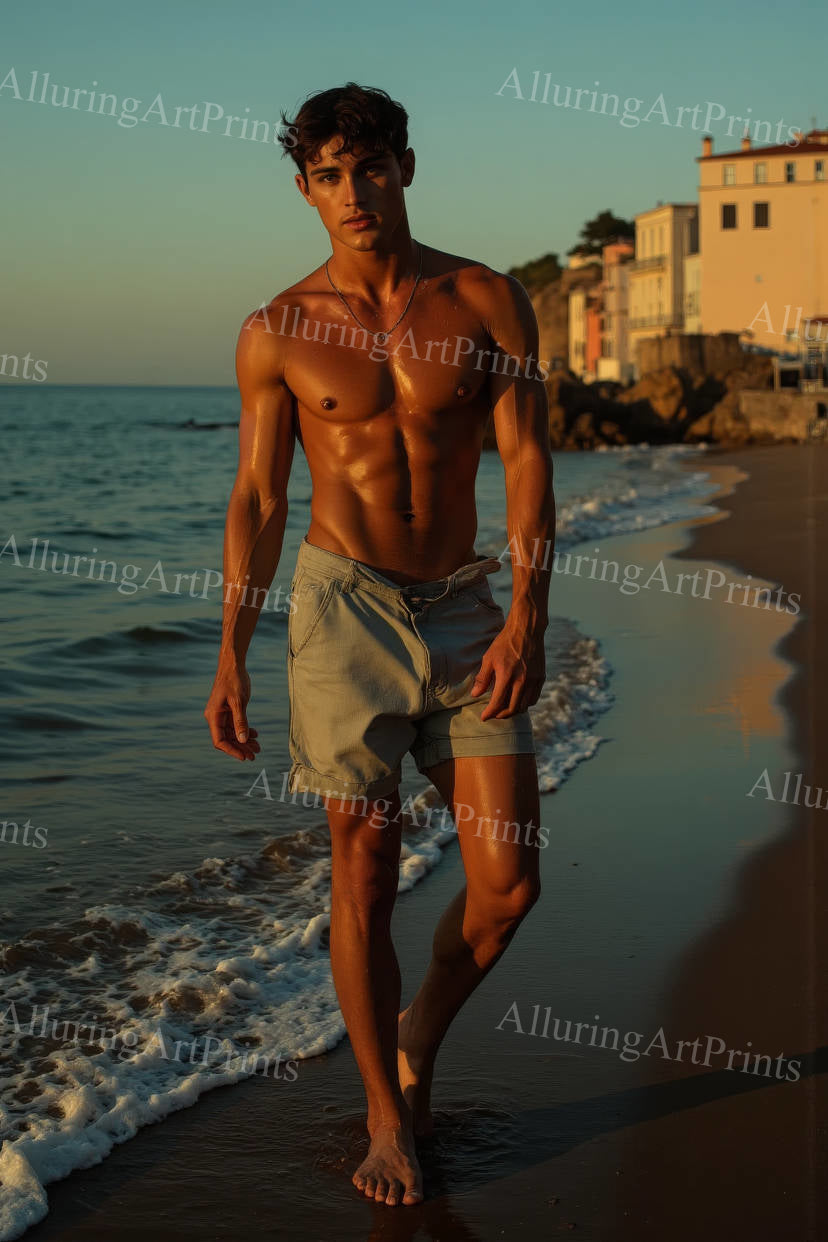 Male Model Muscular Digital Art AI Fantasy - 313D