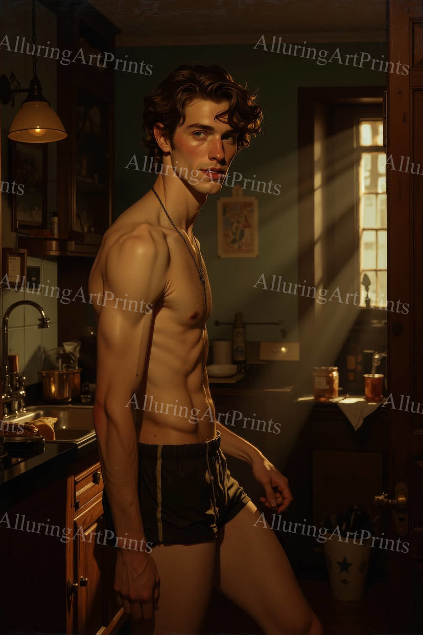 Male Model Muscular Digital Art AI Fantasy - 317D