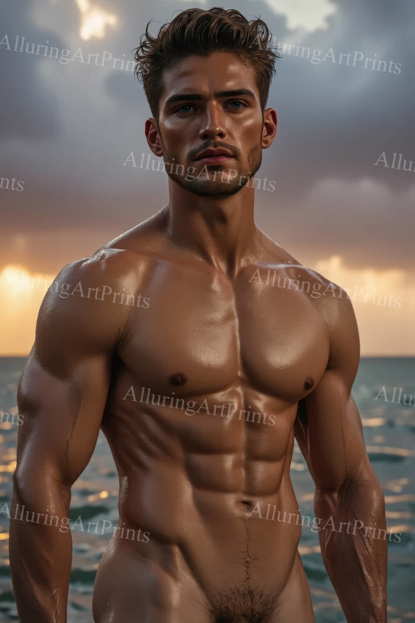 Male Model Muscular Digital Art AI Fantasy - 321D