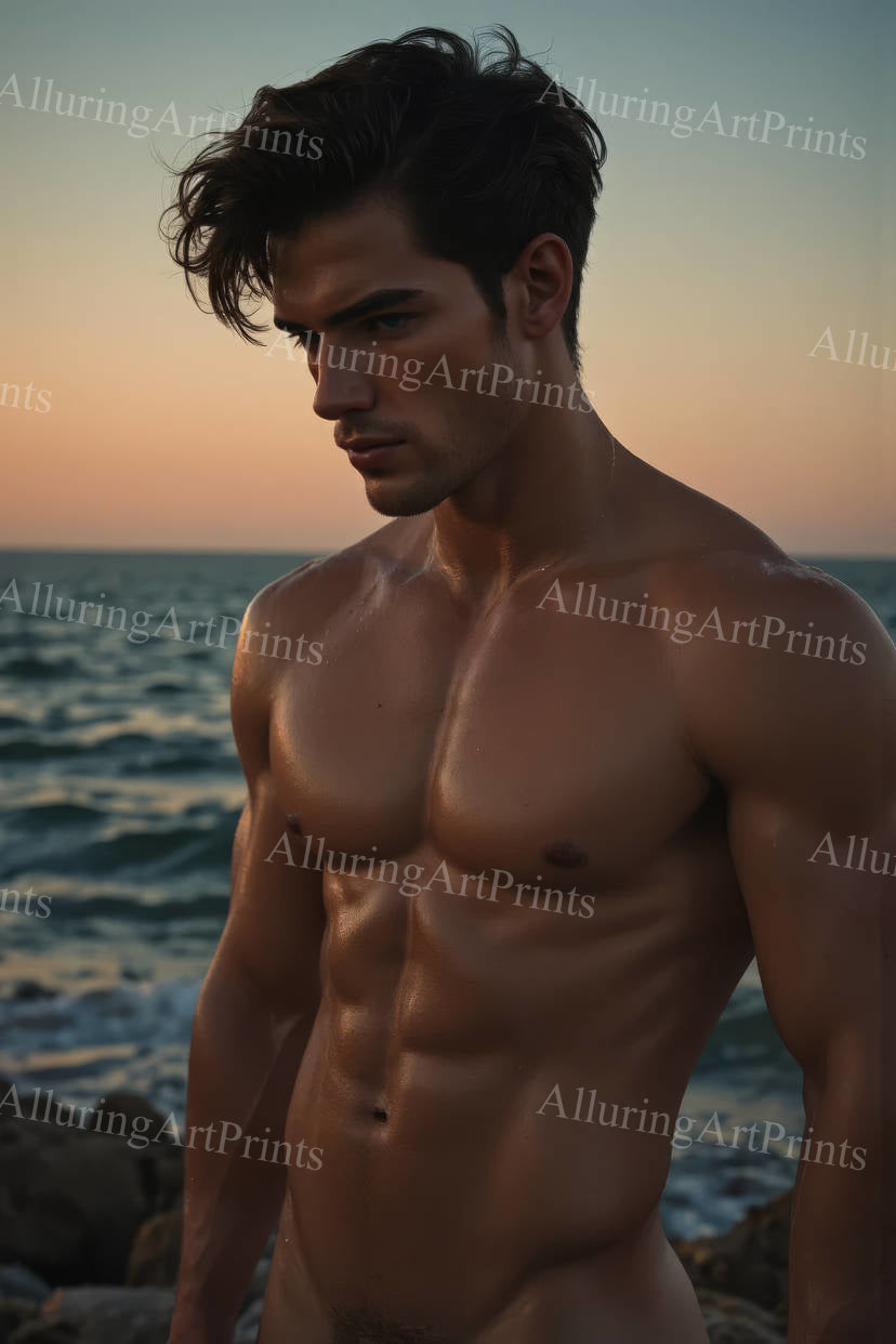 Male Model Muscular Digital Art AI Fantasy - 322D