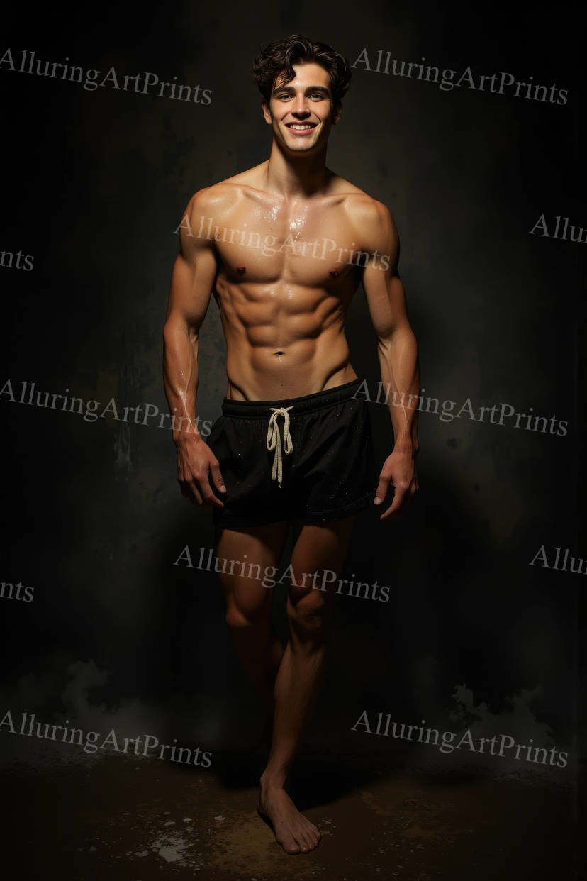 Male Model Muscular Digital Art AI Fantasy - 329D