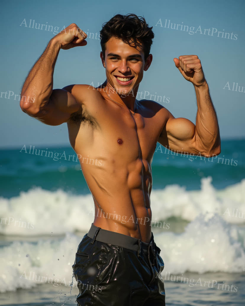 Male Model Muscular Digital Art AI Fantasy - 336D